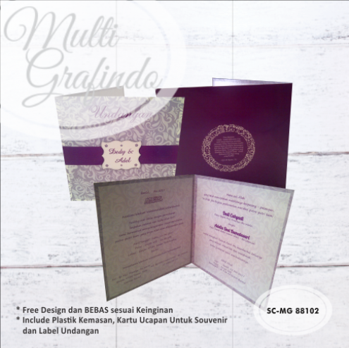 Cetak Undangan Softcover Satu Warna 16x16cm